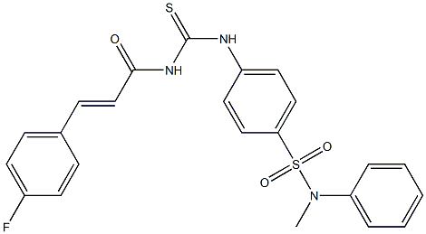 4-[({[(E)-3-(4-fluorophenyl)-2-propenoyl]amino}carbothioyl)amino]-N-methyl-N-phenylbenzenesulfonamide Struktur