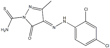 4-[(E)-2-(2,4-dichlorophenyl)hydrazono]-3-methyl-5-oxo-4,5-dihydro-1H-pyrazole-1-carbothioamide Struktur