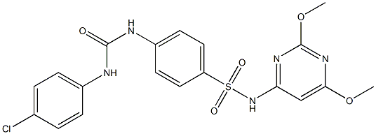 4-{[(4-chloroanilino)carbonyl]amino}-N-(2,6-dimethoxy-4-pyrimidinyl)benzenesulfonamide Struktur