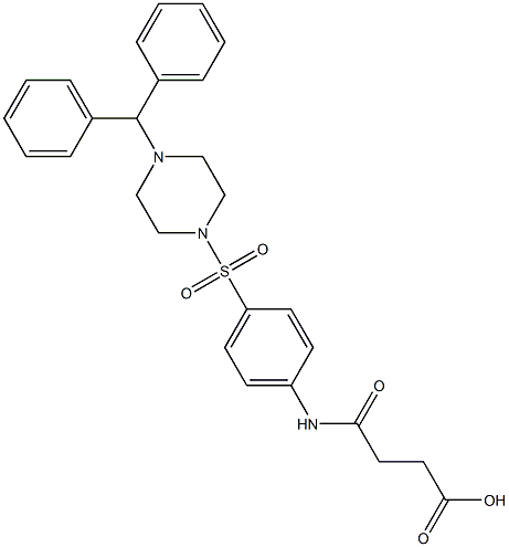 4-{4-[(4-benzhydryl-1-piperazinyl)sulfonyl]anilino}-4-oxobutanoic acid Struktur