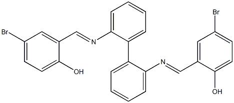 4-bromo-2-{[(2'-{[(E)-(5-bromo-2-hydroxyphenyl)methylidene]amino}[1,1'-biphenyl]-2-yl)imino]methyl}phenol Struktur