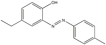 4-ethyl-2-[(E)-2-(4-methylphenyl)diazenyl]phenol Struktur