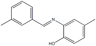 4-methyl-2-{[(E)-(3-methylphenyl)methylidene]amino}phenol Struktur