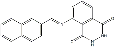 5-{[(E)-2-naphthylmethylidene]amino}-2,3-dihydro-1,4-phthalazinedione Struktur