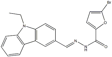 5-bromo-N'-[(E)-(9-ethyl-9H-carbazol-3-yl)methylidene]-2-furohydrazide Struktur