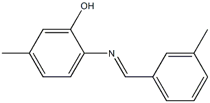 5-methyl-2-{[(E)-(3-methylphenyl)methylidene]amino}phenol Struktur