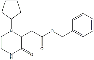 benzyl 2-(1-cyclopentyl-3-oxo-2-piperazinyl)acetate Struktur