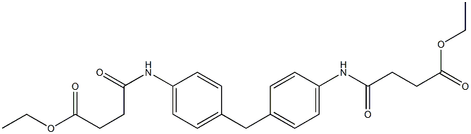 ethyl 4-(4-{4-[(4-ethoxy-4-oxobutanoyl)amino]benzyl}anilino)-4-oxobutanoate Struktur