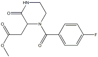 methyl 2-[1-(4-fluorobenzoyl)-3-oxo-2-piperazinyl]acetate Struktur