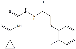 N-({2-[2-(2,6-dimethylphenoxy)acetyl]hydrazino}carbothioyl)cyclopropanecarboxamide Struktur