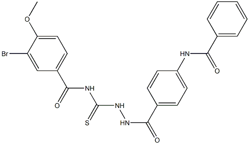 N-({2-[4-(benzoylamino)benzoyl]hydrazino}carbothioyl)-3-bromo-4-methoxybenzamide Struktur