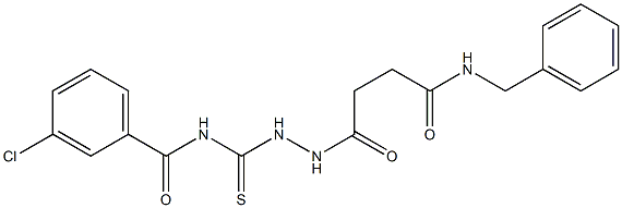 N-({2-[4-(benzylamino)-4-oxobutanoyl]hydrazino}carbothioyl)-3-chlorobenzamide Struktur