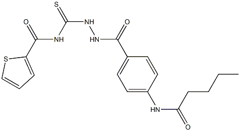 N-({2-[4-(pentanoylamino)benzoyl]hydrazino}carbothioyl)-2-thiophenecarboxamide Struktur