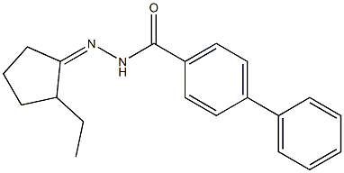 N'-(2-ethylcyclopentylidene)[1,1'-biphenyl]-4-carbohydrazide Struktur