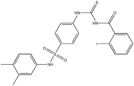 N-(3,4-dimethylphenyl)-4-({[(2-iodobenzoyl)amino]carbothioyl}amino)benzenesulfonamide Struktur