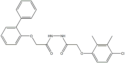 N'-[2-([1,1'-biphenyl]-2-yloxy)acetyl]-2-(4-chloro-2,3-dimethylphenoxy)acetohydrazide Struktur