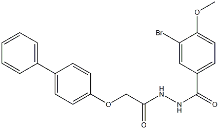 N'-[2-([1,1'-biphenyl]-4-yloxy)acetyl]-3-bromo-4-methoxybenzohydrazide Struktur