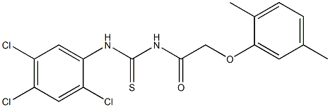 N-[2-(2,5-dimethylphenoxy)acetyl]-N'-(2,4,5-trichlorophenyl)thiourea Struktur