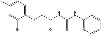 N-[2-(2-bromo-4-methylphenoxy)acetyl]-N'-(2-pyridinyl)thiourea Struktur