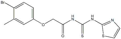 N-[2-(4-bromo-3-methylphenoxy)acetyl]-N'-(1,3-thiazol-2-yl)thiourea Struktur