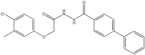 N'-[2-(4-chloro-3-methylphenoxy)acetyl][1,1'-biphenyl]-4-carbohydrazide Struktur