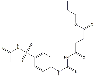 propyl 4-[({4-[(acetylamino)sulfonyl]anilino}carbothioyl)amino]-4-oxobutanoate Struktur