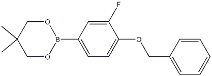 2-(4-Benzyloxy-3-fluorophenyl)-5,5-dimethyl-1,3,2-dioxaborinane Struktur