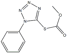 1-Phenyl-5-methoxycarbonylthio-1H-tetrazole Struktur