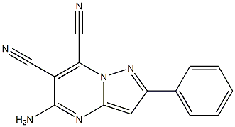 2-Phenyl-5-aminopyrazolo[1,5-a]pyrimidine-6,7-dicarbonitrile Struktur