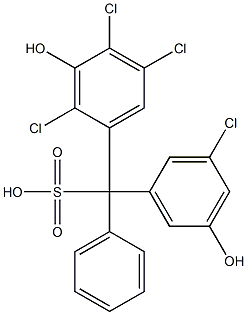 (3-Chloro-5-hydroxyphenyl)(2,4,5-trichloro-3-hydroxyphenyl)phenylmethanesulfonic acid Struktur