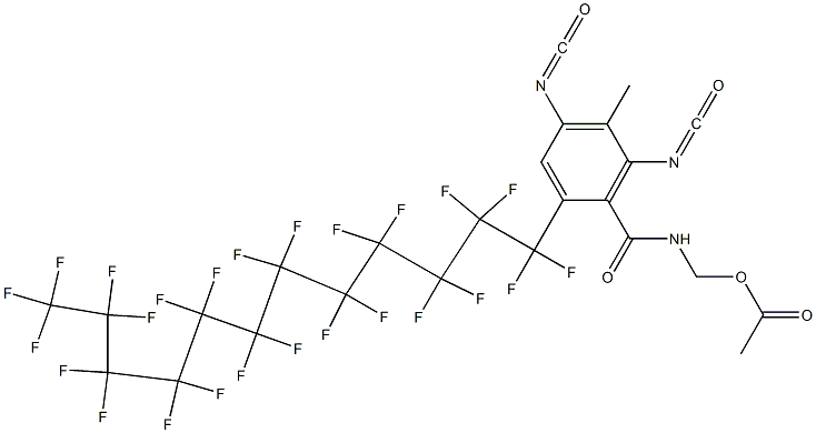 N-(Acetyloxymethyl)-2-(pentacosafluorododecyl)-4,6-diisocyanato-5-methylbenzamide Struktur