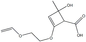 2-[2-(Ethenyloxy)ethoxy]-4-methyl-4-hydroxy-2-cyclobutene-1-carboxylic acid Struktur