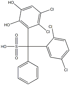 (2,5-Dichlorophenyl)(2,3-dichloro-5,6-dihydroxyphenyl)phenylmethanesulfonic acid Struktur