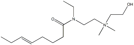 2-[N-Ethyl-N-(5-octenoyl)amino]-N-(2-hydroxyethyl)-N,N-dimethylethanaminium Struktur