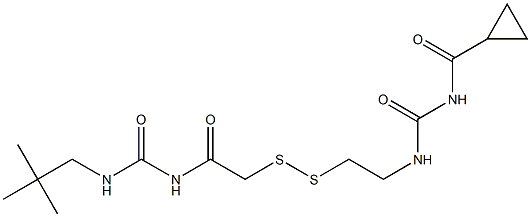 1-(Cyclopropylcarbonyl)-3-[2-[[(3-neopentylureido)carbonylmethyl]dithio]ethyl]urea Struktur