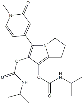 4-[[6,7-Dihydro-1,2-bis(isopropylaminocarbonyloxy)-5H-pyrrolizin]-3-yl]-1-methylpyridin-2(1H)-one Struktur