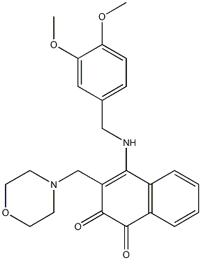 4-[(3,4-Dimethoxybenzyl)amino]-3-[(morpholino)methyl]naphthalene-1,2-dione Struktur