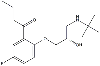 1-[2-[(S)-3-[(1,1-Dimethylethyl)amino]-2-hydroxypropoxy]-5-fluorophenyl]-1-butanone Struktur