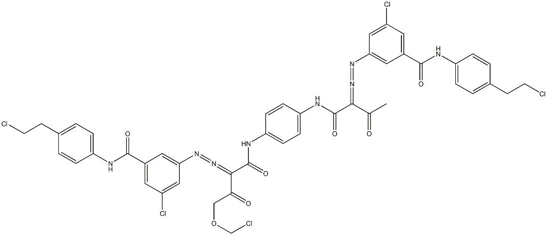 3,3'-[2-(Chloromethoxy)-1,4-phenylenebis[iminocarbonyl(acetylmethylene)azo]]bis[N-[4-(2-chloroethyl)phenyl]-5-chlorobenzamide] Struktur