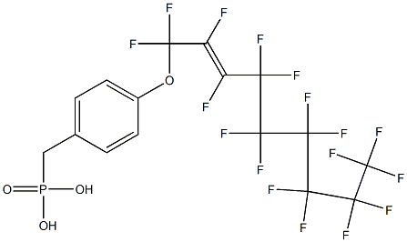 4-[(Heptadecafluoro-2-nonenyl)oxy]benzylphosphonic acid Struktur