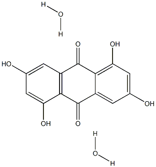 1,3,5,7-Tetrahydroxyanthraquinone dihydrate Struktur