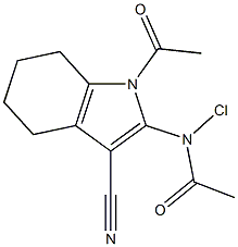 1-Acetyl-2-(chloroacetylamino)-4,5,6,7-tetrahydro-1H-indole-3-carbonitrile Struktur