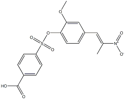 4-[2-Methoxy-4-[(E)-2-nitro-1-propenyl]phenoxysulfonyl]benzoic acid Struktur