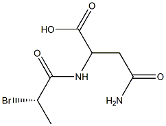 (S)-2-[(2-Bromopropionyl)amino]-3-(aminocarbonyl)propionic acid Struktur