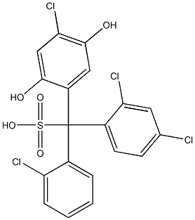 (2-Chlorophenyl)(2,4-dichlorophenyl)(4-chloro-2,5-dihydroxyphenyl)methanesulfonic acid Struktur