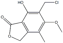 5-(Chloromethyl)-1,3-dihydro-4-hydroxy-6-methoxy-7-methyl-3-oxoisobenzofuran Struktur