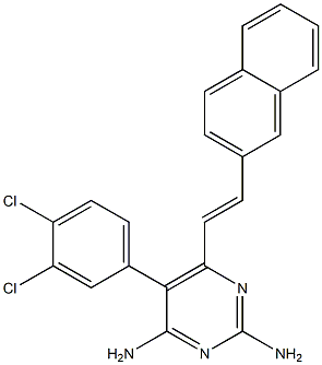 5-(3,4-Dichlorophenyl)-6-[2-(2-naphthalenyl)ethenyl]pyrimidine-2,4-diamine Struktur