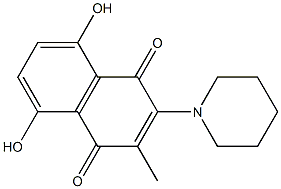 2-Piperidino-5,8-dihydroxy-3-methylnaphthalene-1,4-dione Struktur