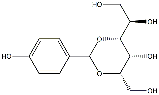 2-O,4-O-(4-Hydroxybenzylidene)-D-glucitol Struktur