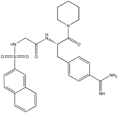 1-[N-[N-(2-Naphtylsulfonyl)glycyl]-4-(aminoiminomethyl)-L-phenylalanyl]piperidine Struktur